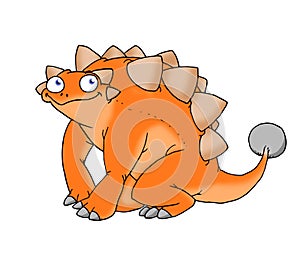 Funny illustration of a dinosaur of the species anchilosaurus