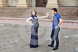 Funny image. Ð¡ouple expecting a baby girl