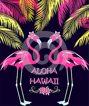 Funny invitation for night beach party in Hawaiian resort