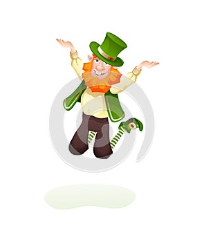 Funny Irish fantastic character, gnome leprechaun cartoon vector