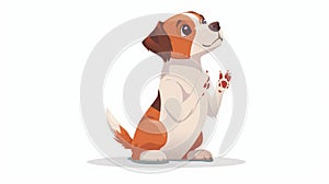 Funny Jack Russell terrier puppy in begging position. Dog obedience. Adorable puppy in praying position, performing