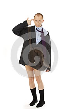 Funny joking businessman