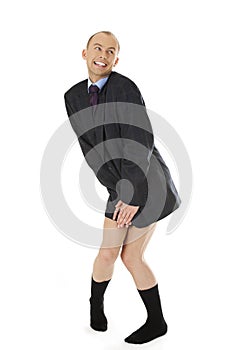 Funny joking businessman