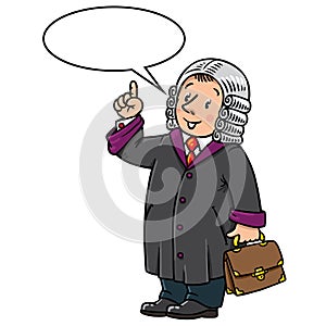 Funny judge with balloon for text