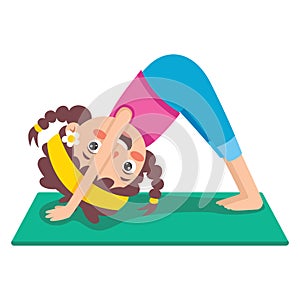 Funny Kid In Yoga Pose