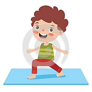 Funny Kid In Yoga Pose