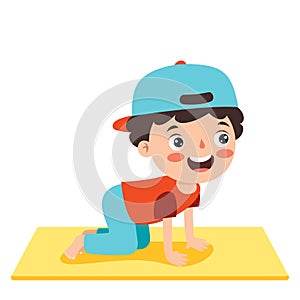 Funny Kid In Yoga Pose
