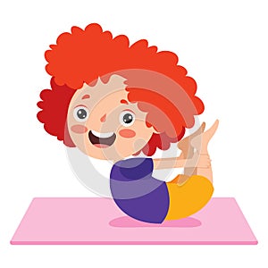 Funny Kid In Yoga Pose