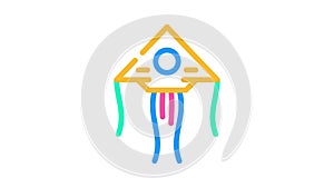 funny kite toy color icon animation