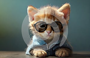 Funny kitten with the sunglasses
