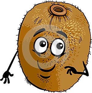 Funny kiwi fruit cartoon illustration