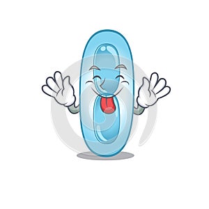 Funny klebsiella pneumoniae cartoon design with tongue out face photo