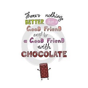 Funny lettering quote about sweets