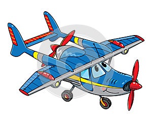 Funny light aircraft plane vector illustration