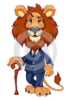 Funny lion elegantly dressed..Funny lion elegantly dressed