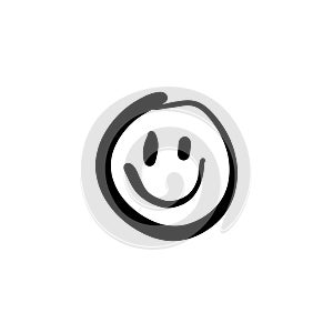 Funny liquid melt groovy cartoon smiley, psychedelic surreal smile emoji melting face isolated on white background