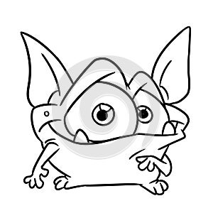 Funny little troll fairy tale horror character illustration cartoon coloring