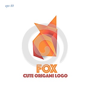 Funny logo fox geometric abstraction