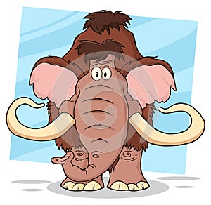 Funny Mammoth Cartoon Character