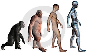 Funny Man Evolution Illustration Isolated