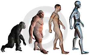 Funny Man Evolution Illustration Isolated