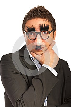 Funny man with mask