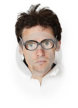 Funny man in an old-fashioned spectacles