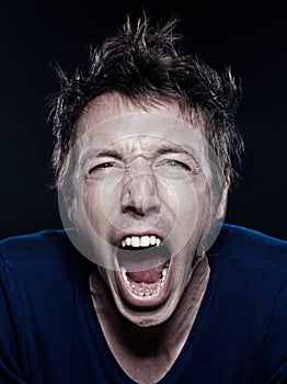 Funny Man Portrait screaming