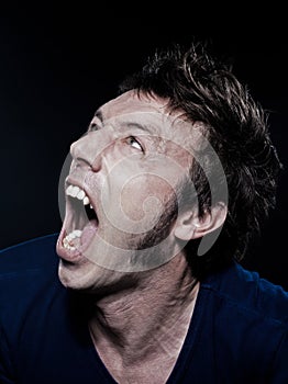 Funny Man Portrait screaming