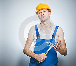 Funny manual worker