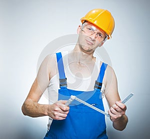 Funny manual worker