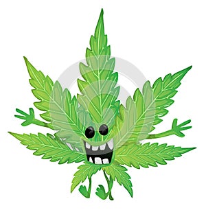 Funny marijuana leaf