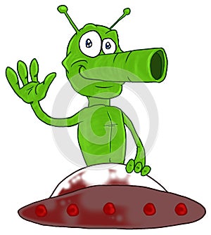 Funny martian in UFO