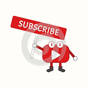 Funny Mascot Youtube Channel Subscribe Button photo