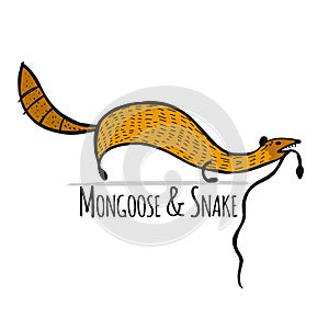 Funny mongoose, sketch for your design