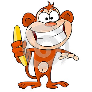 Funny monkey with banana