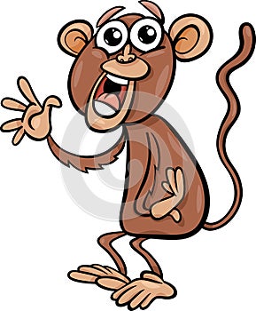 Funny monkey cartoon illustration