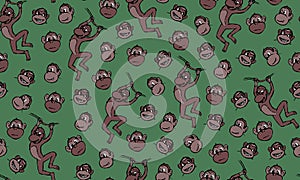 Funny monkey illustration