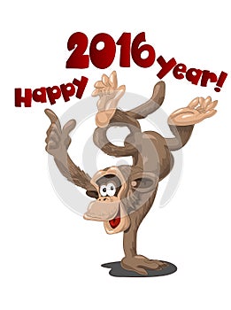 Funny monkey symbol of 2016