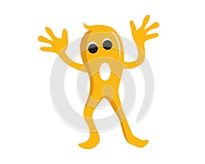 Funny Monster or Character with Peek a Boo Gesture Illustration