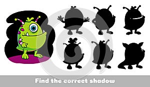 Funny monster.  Find the correct shadow.