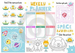 Kids Weekly Planner Template photo
