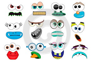 Funny Monsters. Mask, Photobooth Props. Monster Mouths and Eyes Set. photo