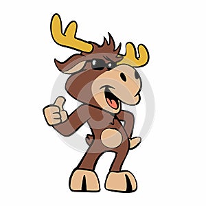 Funny moose with sunglasses