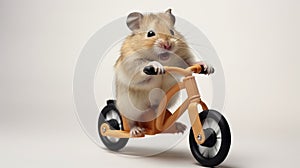funny mouse ridding a cycle generated by AI tool