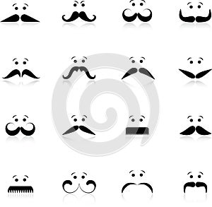 Funny moustache faces photo
