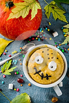 Funny mug cake for Halloween