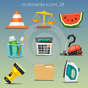 Funny multimedia icons-set 28