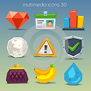 Funny multimedia icons-set 30