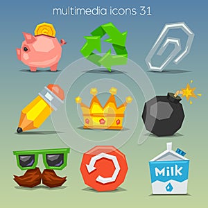 Funny multimedia icons-set 31